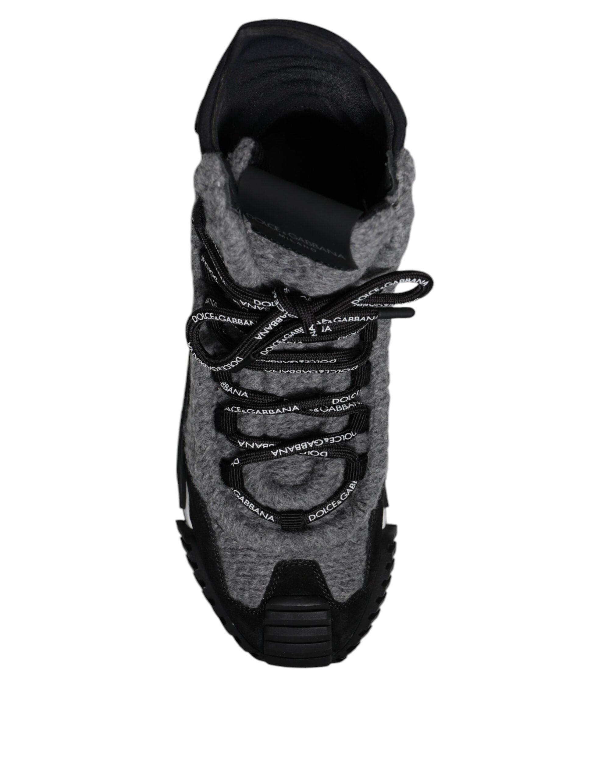 New Dolce & Gabbana Gray Black NS1 High Top Boots Sneakers Shoes