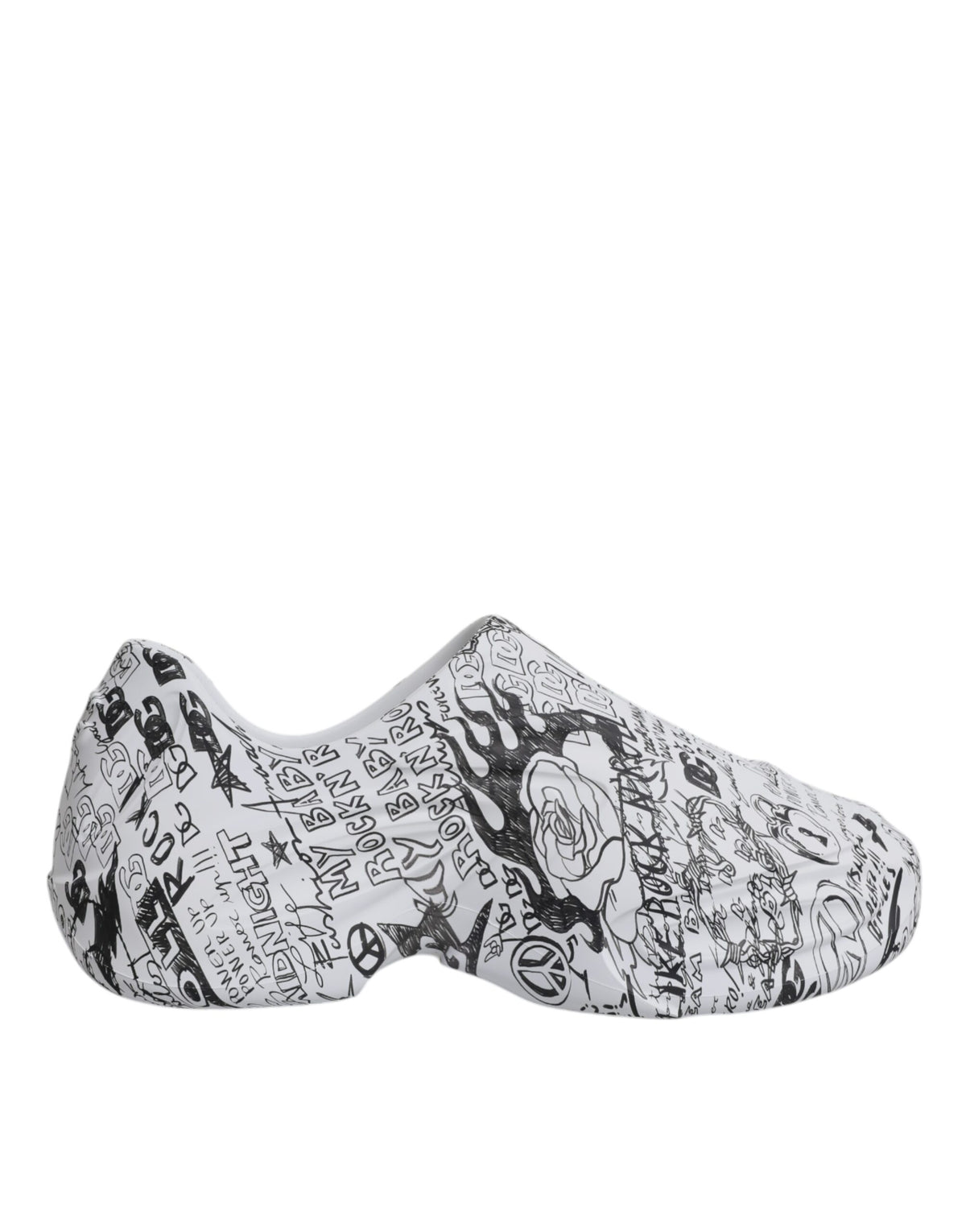 New Dolce & Gabbana White Black Graffiti Daymaster Sneakers Shoes
