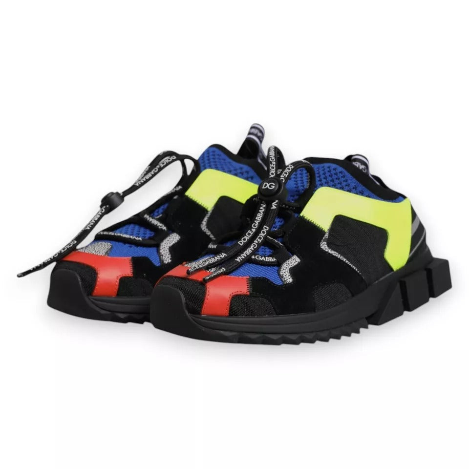 New Dolce & Gabbana Multicolor Mesh Sorrento Trekking Sneakers Shoes