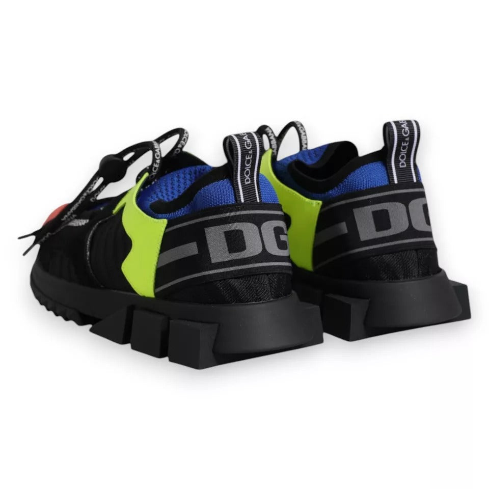 New Dolce & Gabbana Multicolor Mesh Sorrento Trekking Sneakers Shoes