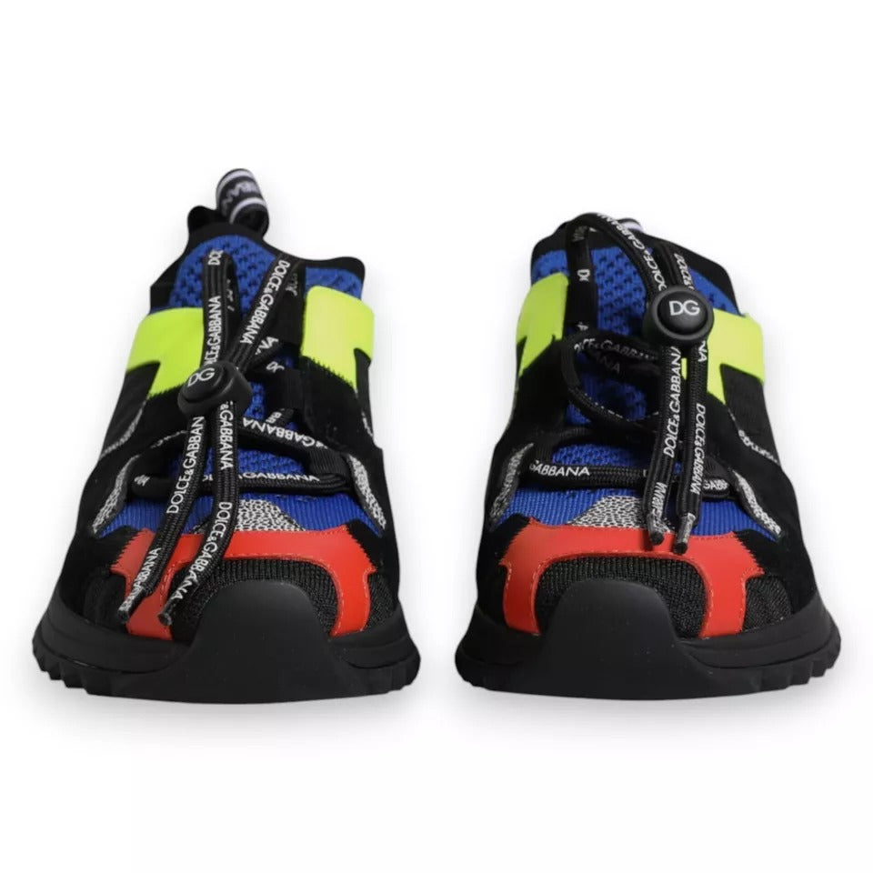New Dolce & Gabbana Multicolor Mesh Sorrento Trekking Sneakers Shoes