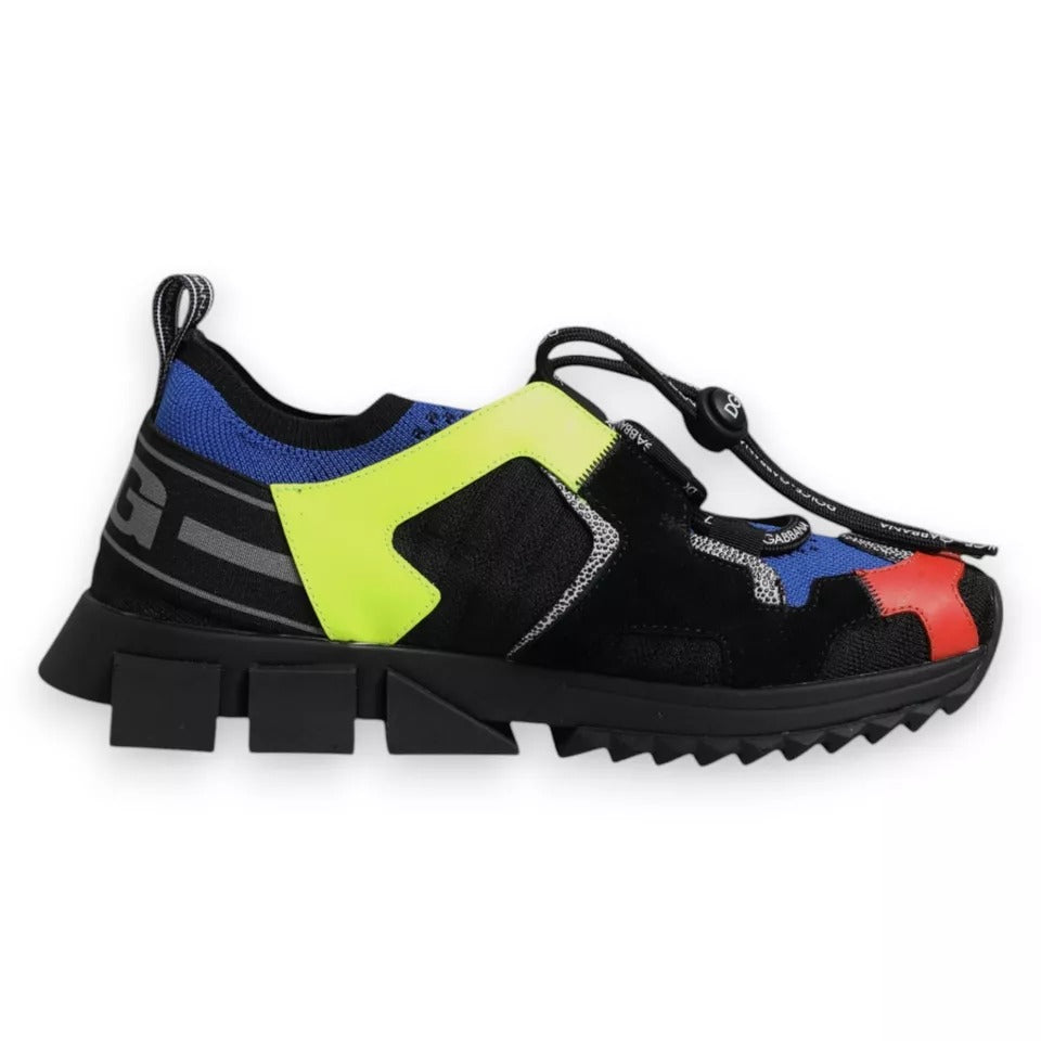 New Dolce & Gabbana Multicolor Mesh Sorrento Trekking Sneakers Shoes