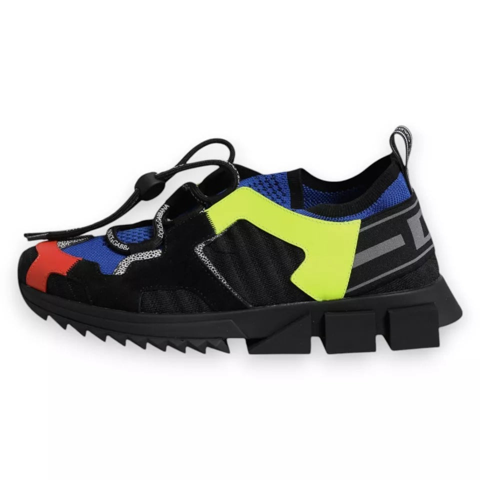 New Dolce & Gabbana Multicolor Mesh Sorrento Trekking Sneakers Shoes