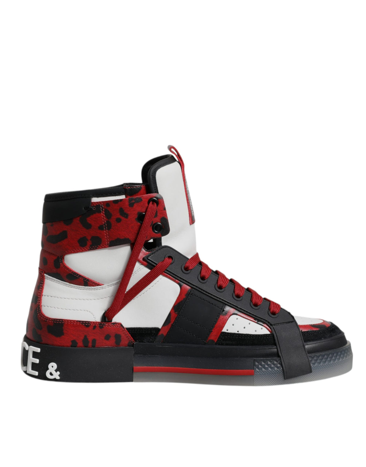 New Dolce & Gabbana Multicolor Leather High Top Sneakers Shoes