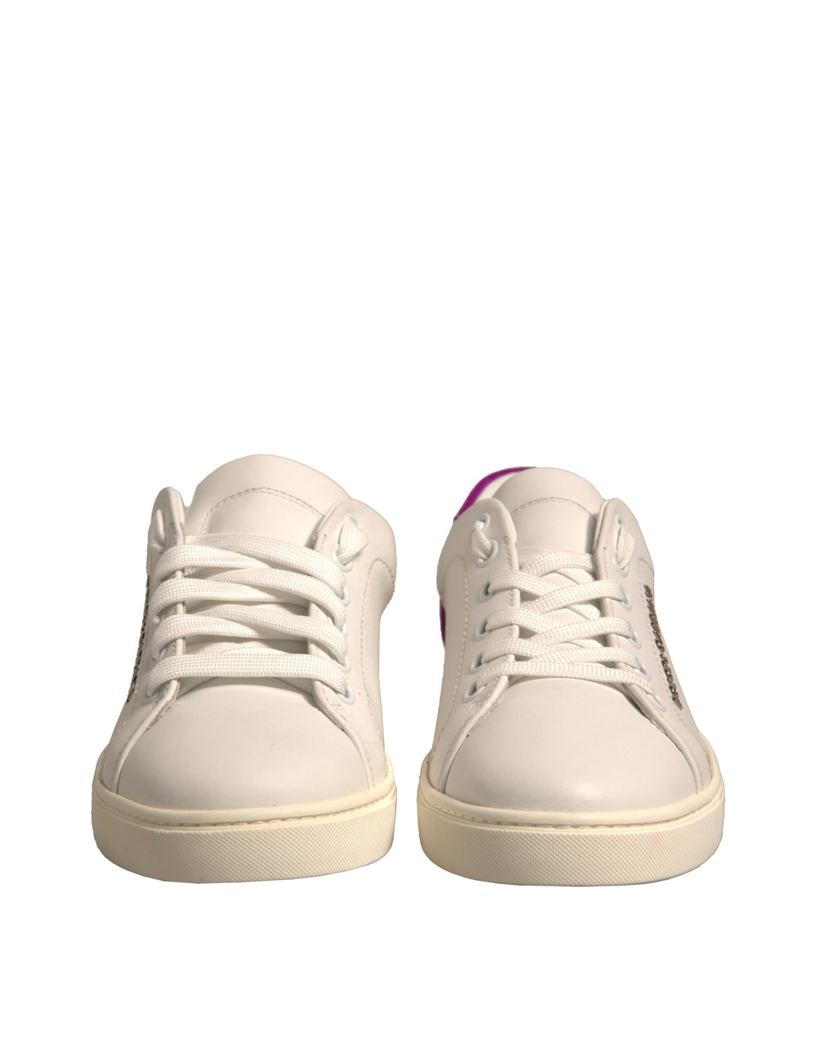 New Dolce & Gabbana White Suede Leather Low Top Sneakers Shoes