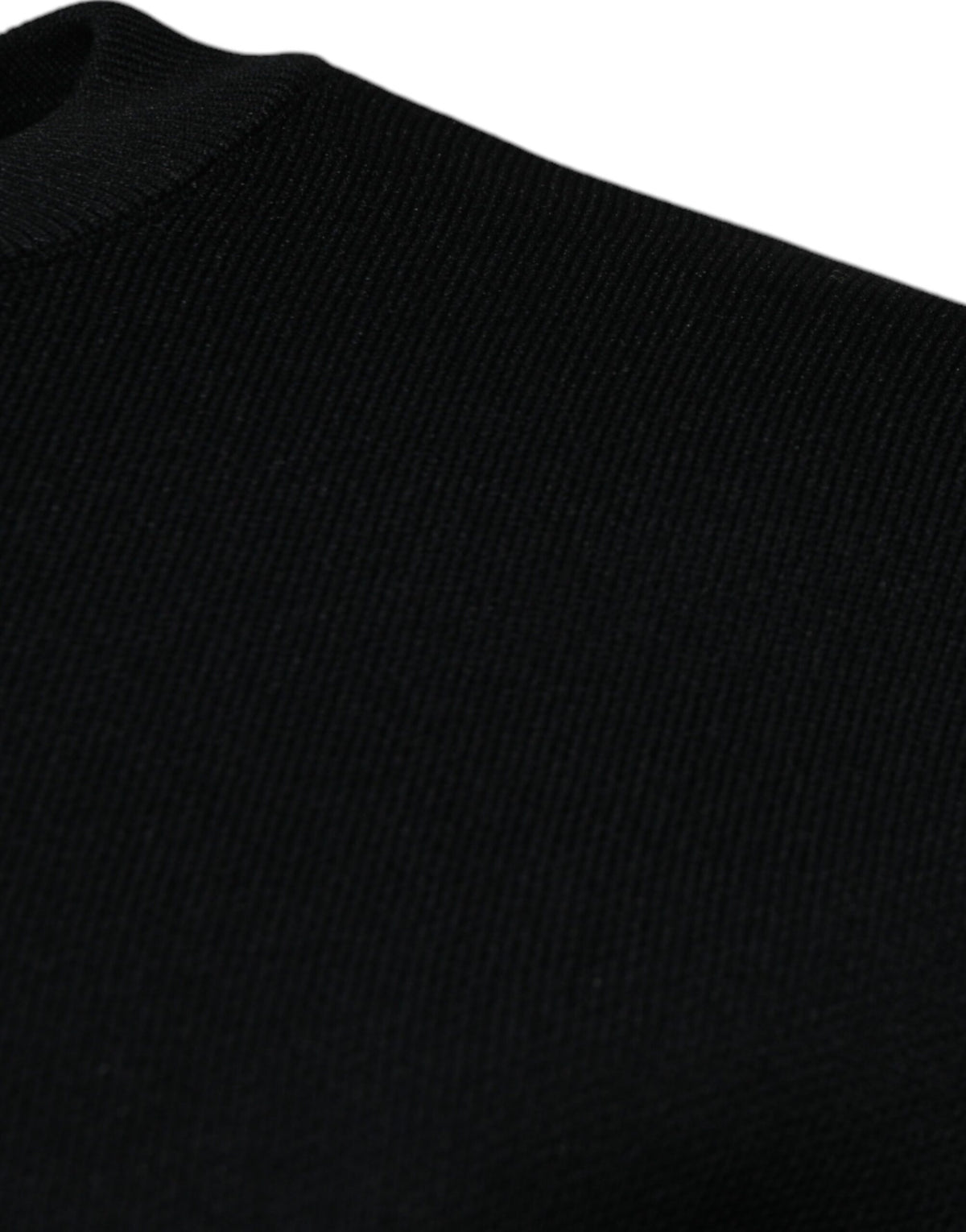 Dolce & Gabbana Black Nylon Logo Crew Neck Pullover Sweater