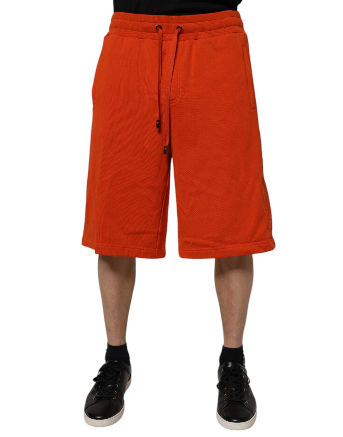 New Dolce & Gabbana Red Cotton Blend Mid Waist Men Bermuda Shorts