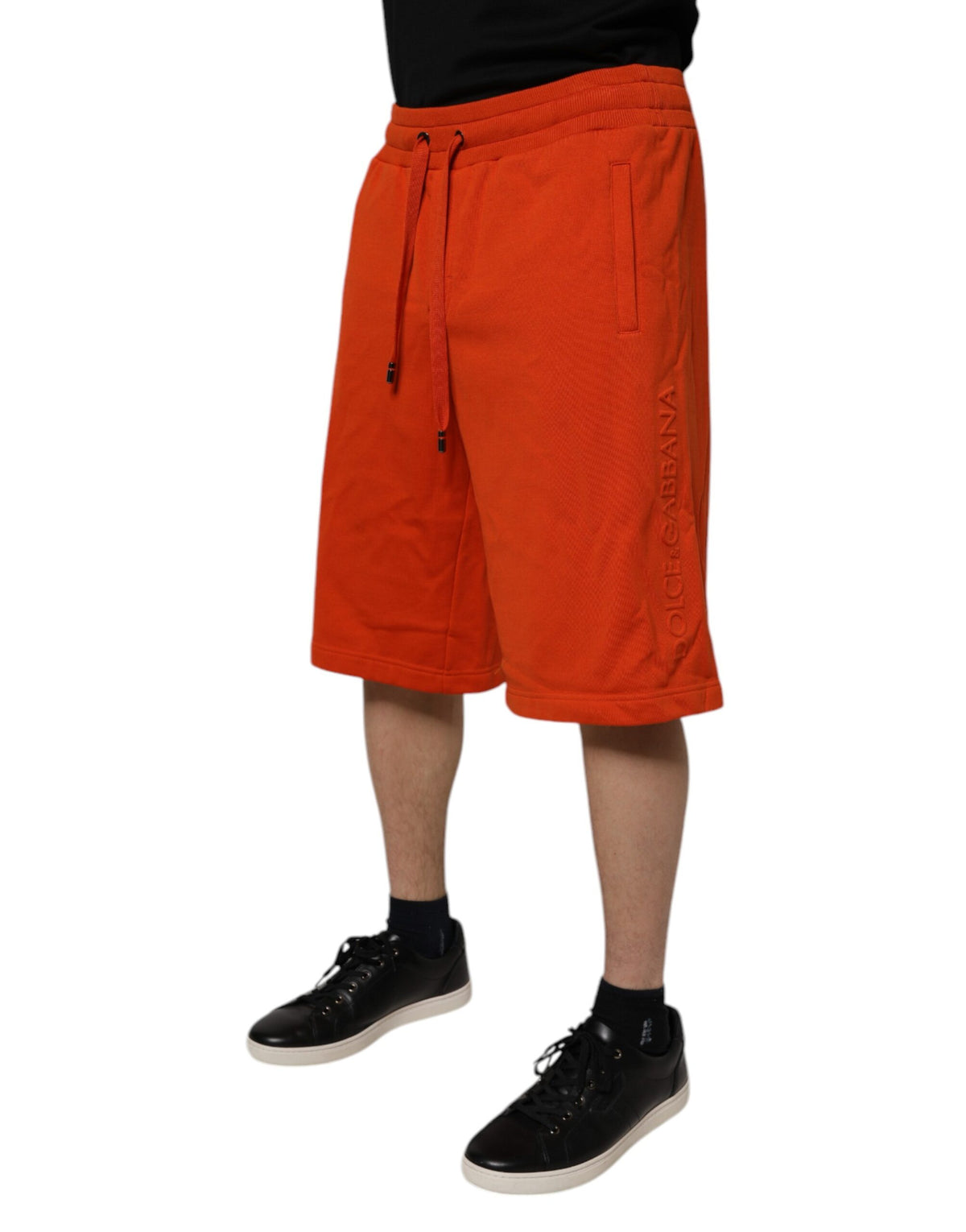 New Dolce & Gabbana Red Cotton Blend Mid Waist Men Bermuda Shorts