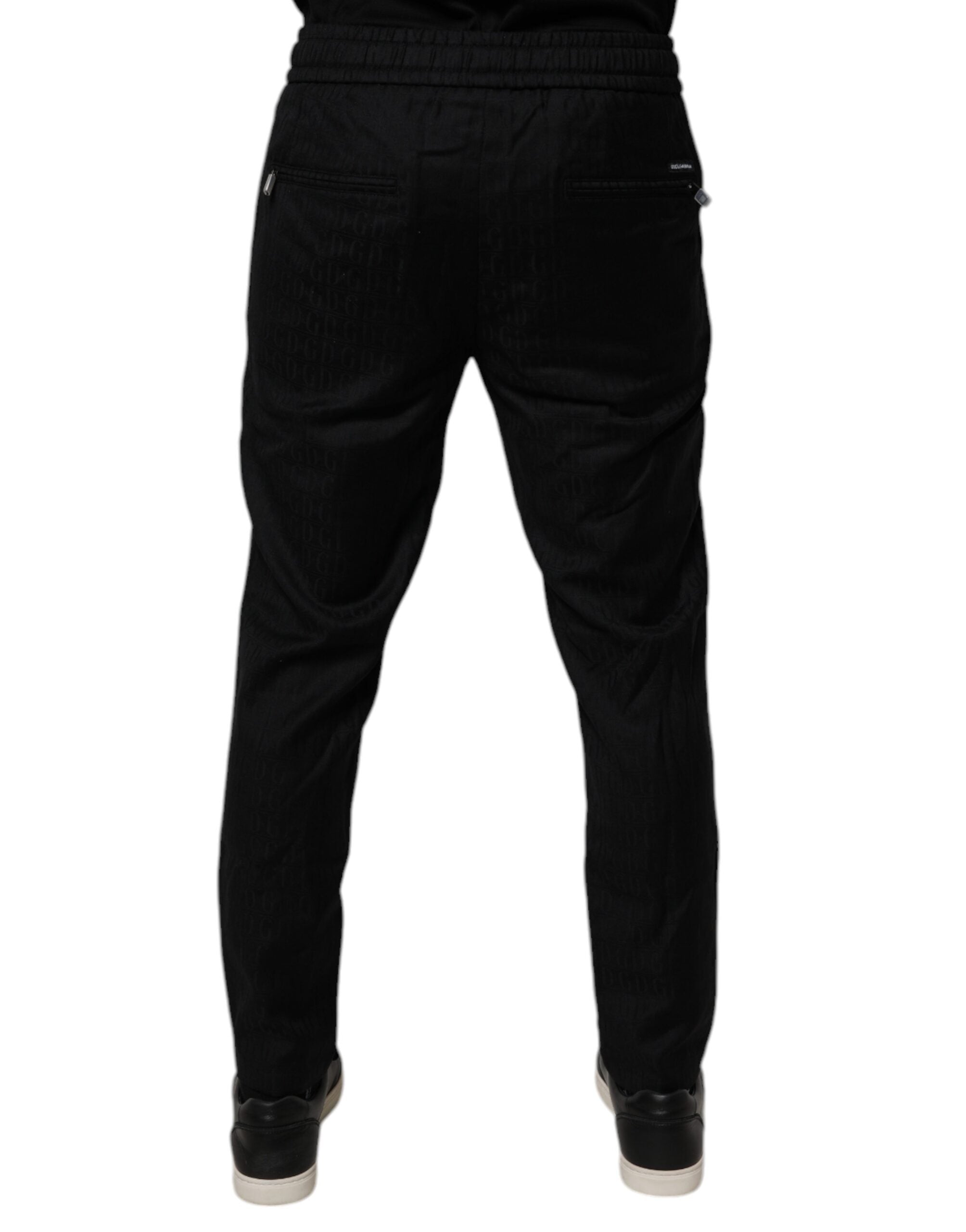 Pre-Owned Dolce & Gabbana Black Wool Jogger Jogging Pants