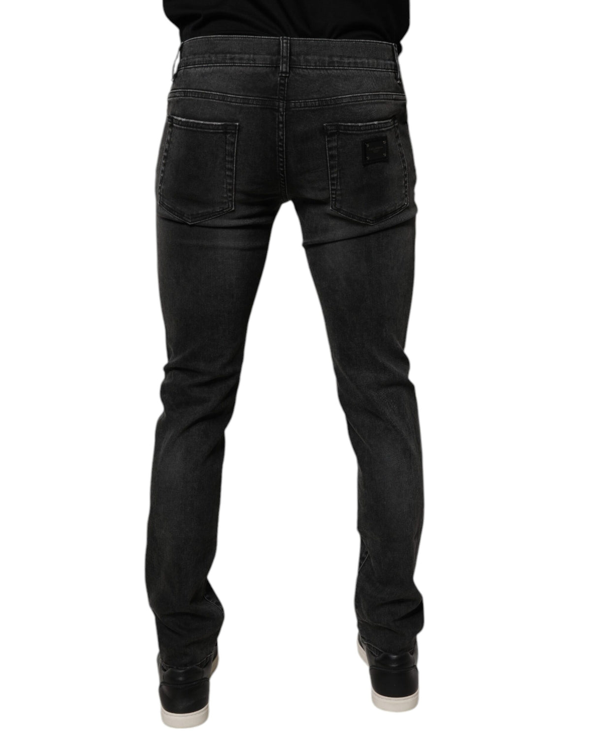 New Dolce & Gabbana Black Cotton Stretch Skinny Men Denim Jeans
