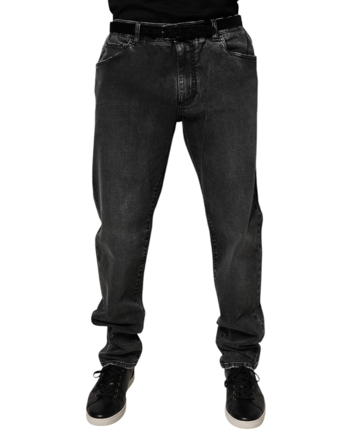 New Dolce & Gabbana Black Cotton Stretch Skinny Men Denim Jeans