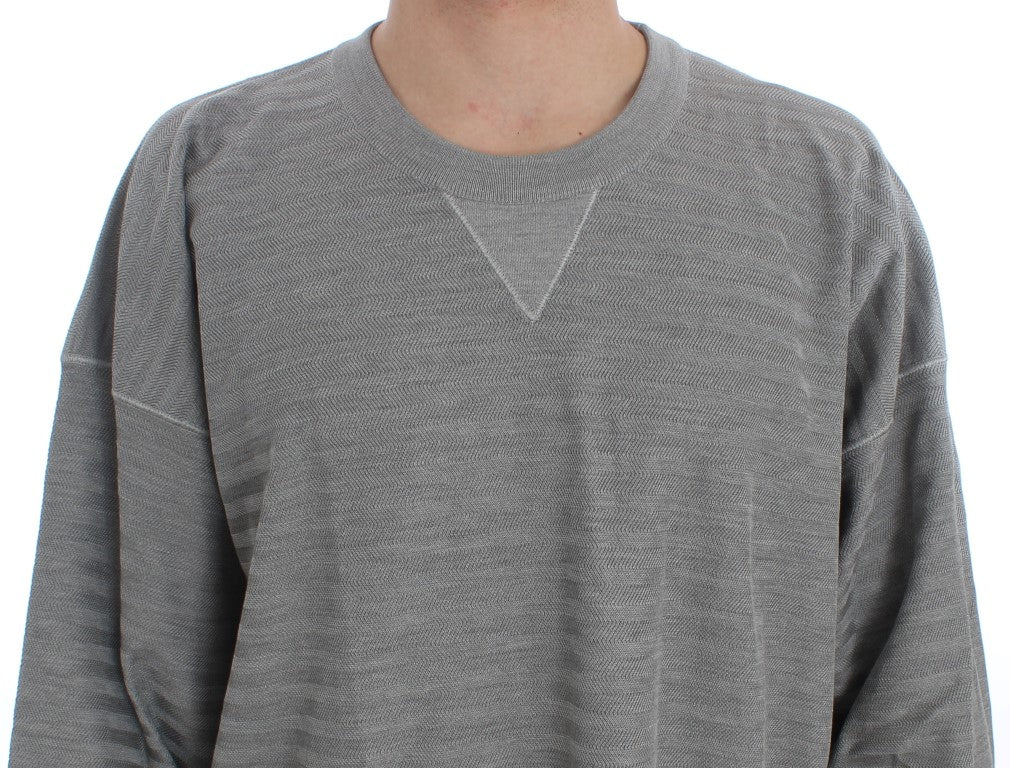 Dolce & Gabbana Gray Crewneck Pullover Silk Sweater - PreLoved & Luxe