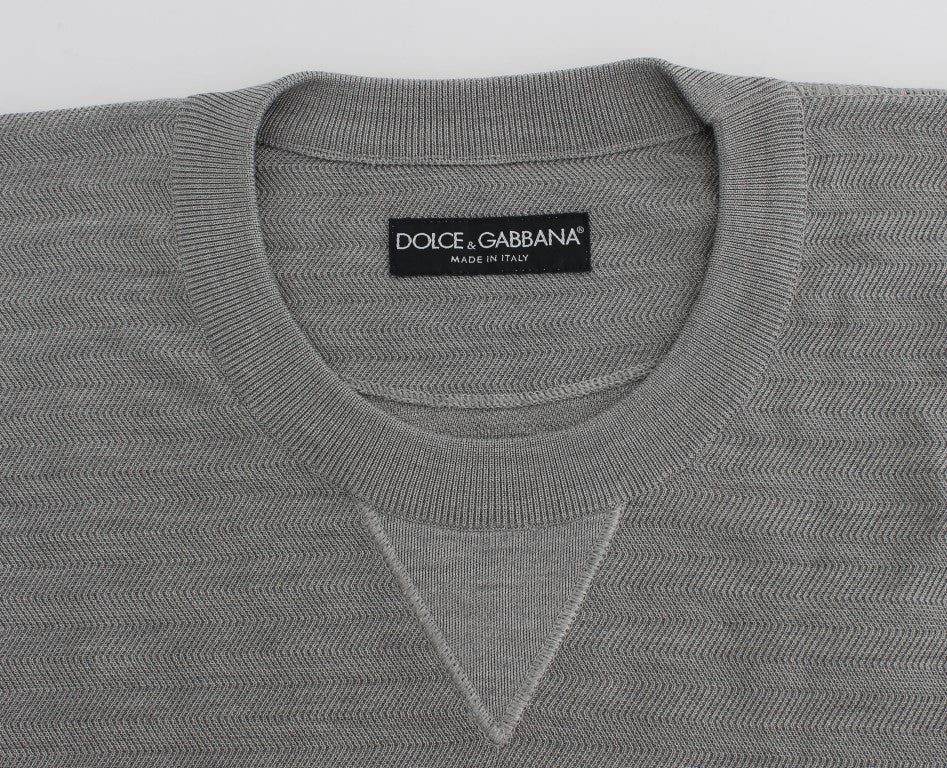Dolce & Gabbana Gray Crewneck Pullover Silk Sweater - PreLoved & Luxe