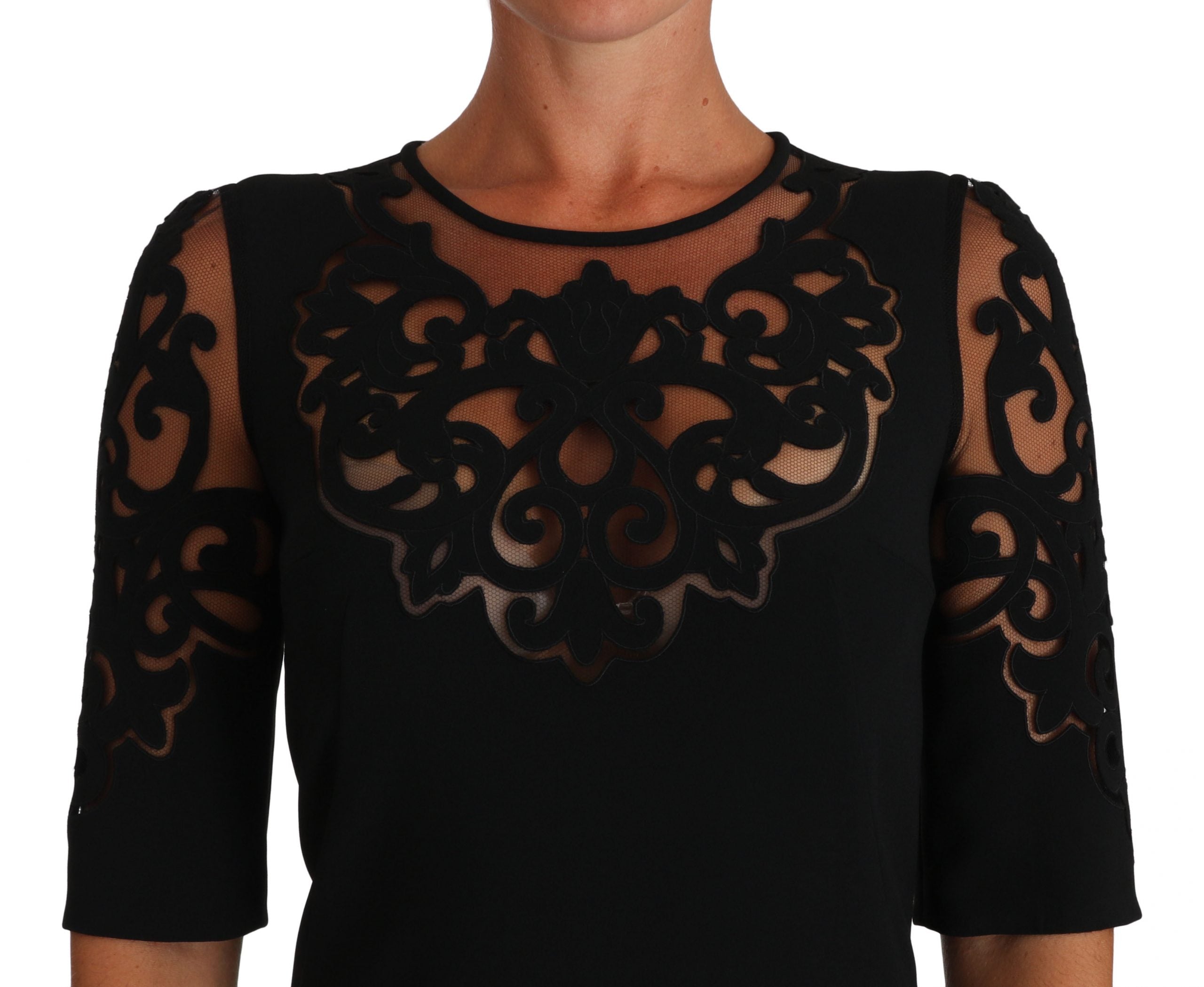 Dolce & Gabbana Black Floral Cut Out Pattern Coctail Dress - PreLoved & Luxe