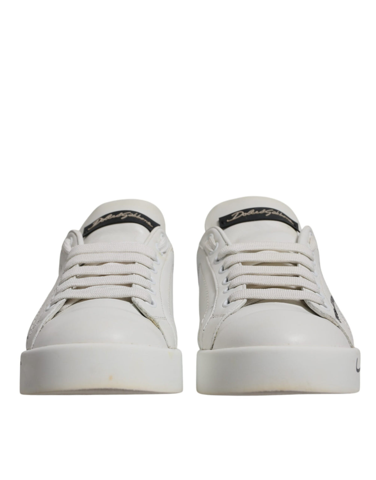 New Dolce & Gabbana White Blue Logo Portofino Sneakers Shoes