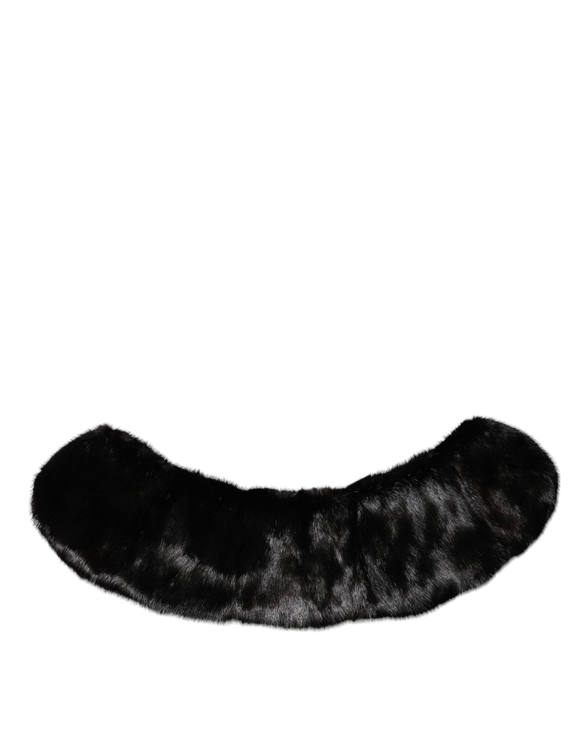 Dolce & Gabbana Black Fur Shawl Neck Wrap Cover Collar Scarf