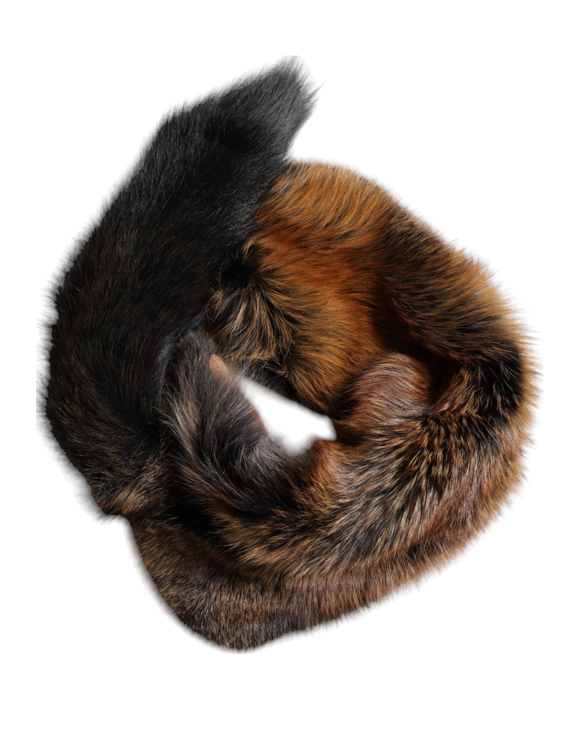 New Dolce & Gabbana Brown Red Fox Fur Neck Warmer Winter Scarf