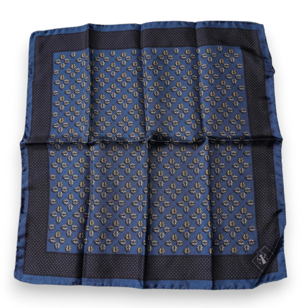 New Dolce & Gabbana Blue Lady Bug Silk Square Handkerchief Scarf