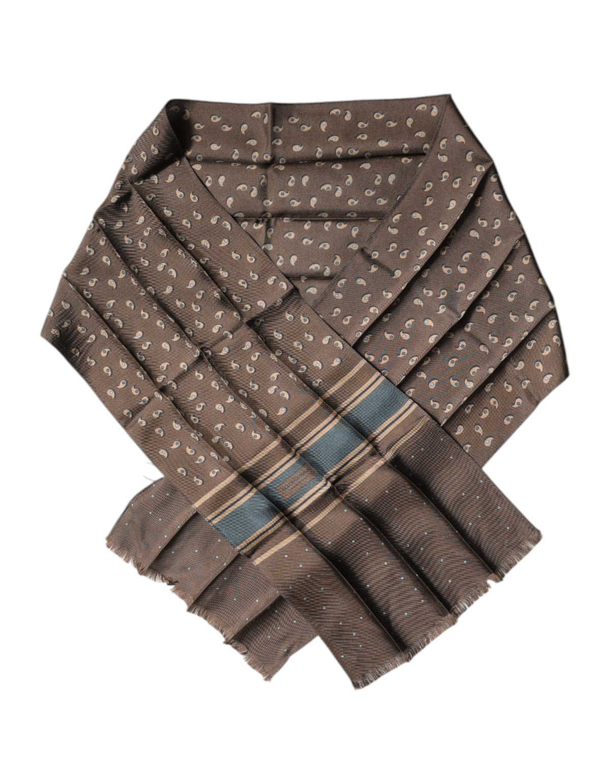 Pre-Owned Dolce & Gabbana Brown Fantasy Silk Neck Wrap Shawl Scarf Men's - Very Good