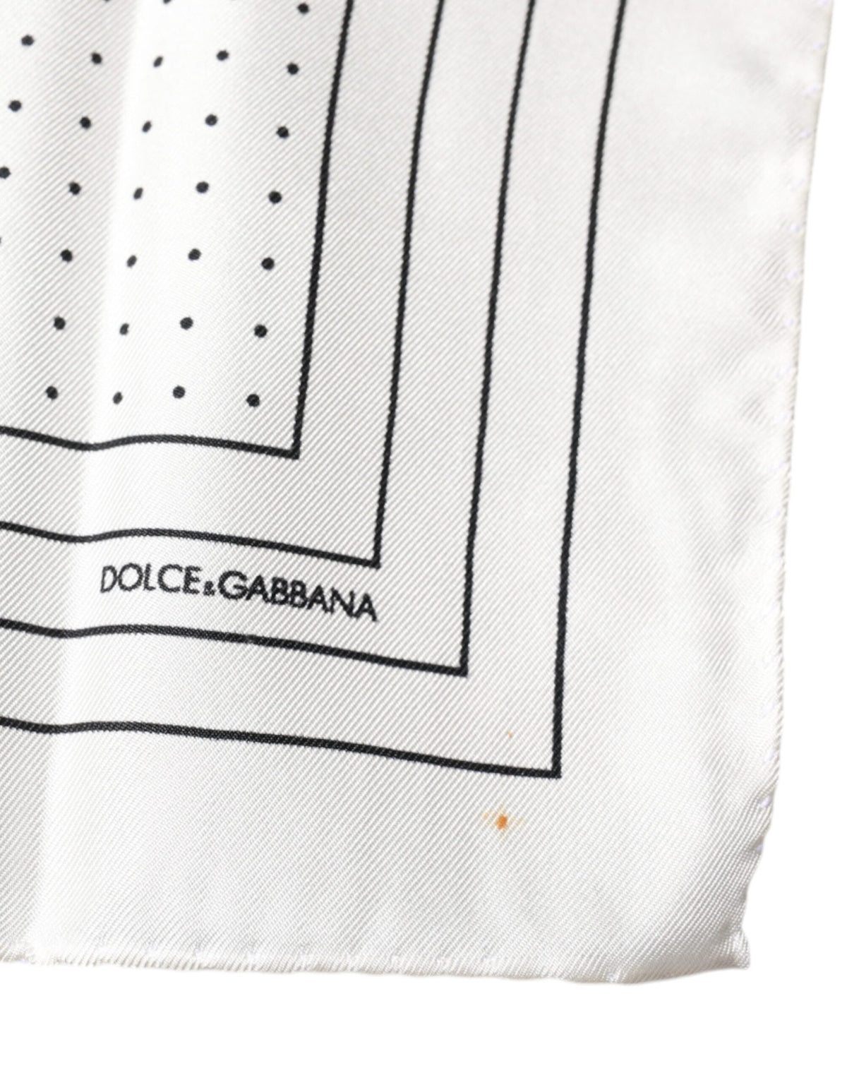 Pre-Owned Dolce & Gabbana White Polka Dots Square Handkerchief Scarf Men's - Very Good