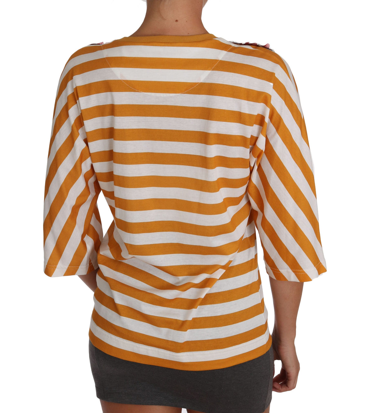 New Dolce & Gabbana White Orange FIRENZE Top T-shirt