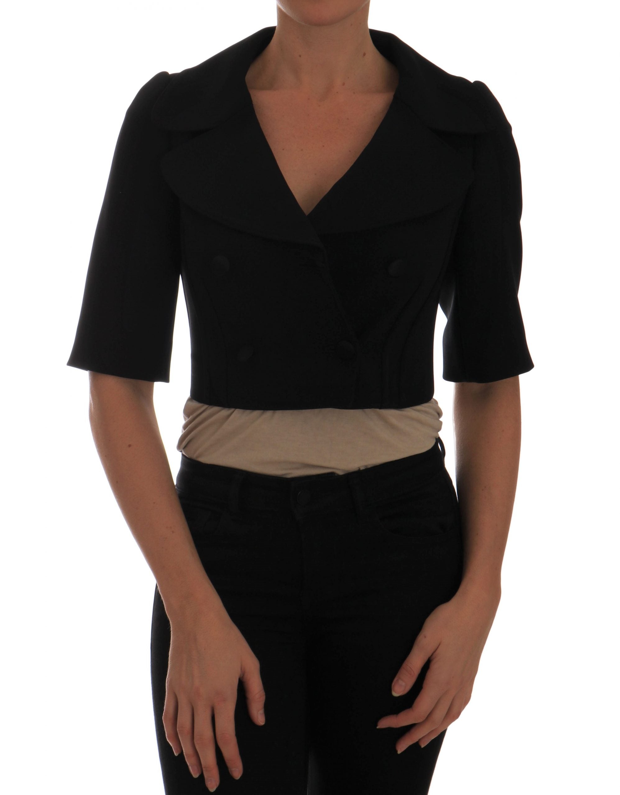 Dolce & Gabbana Black Short Croped Jacket Blazer - PreLoved & Luxe