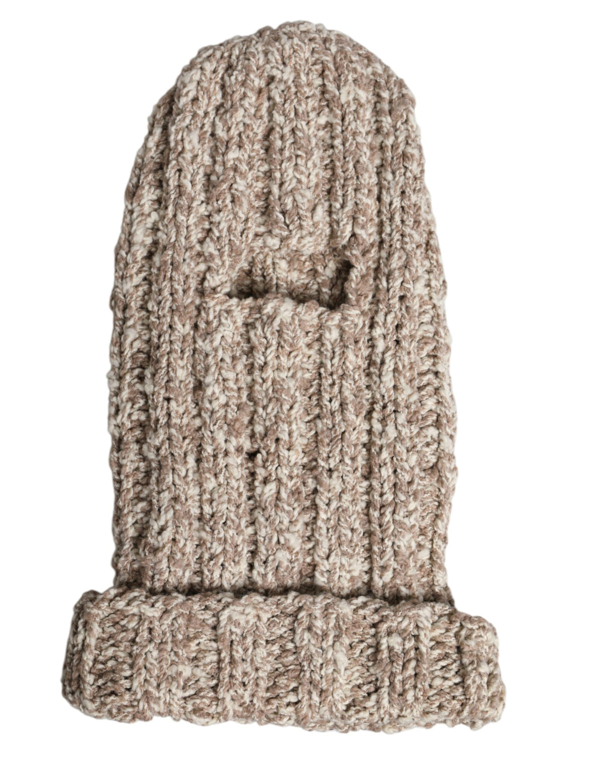 New Dolce & Gabbana Beige Wool Knitted Ski Mask Balaclava Hat