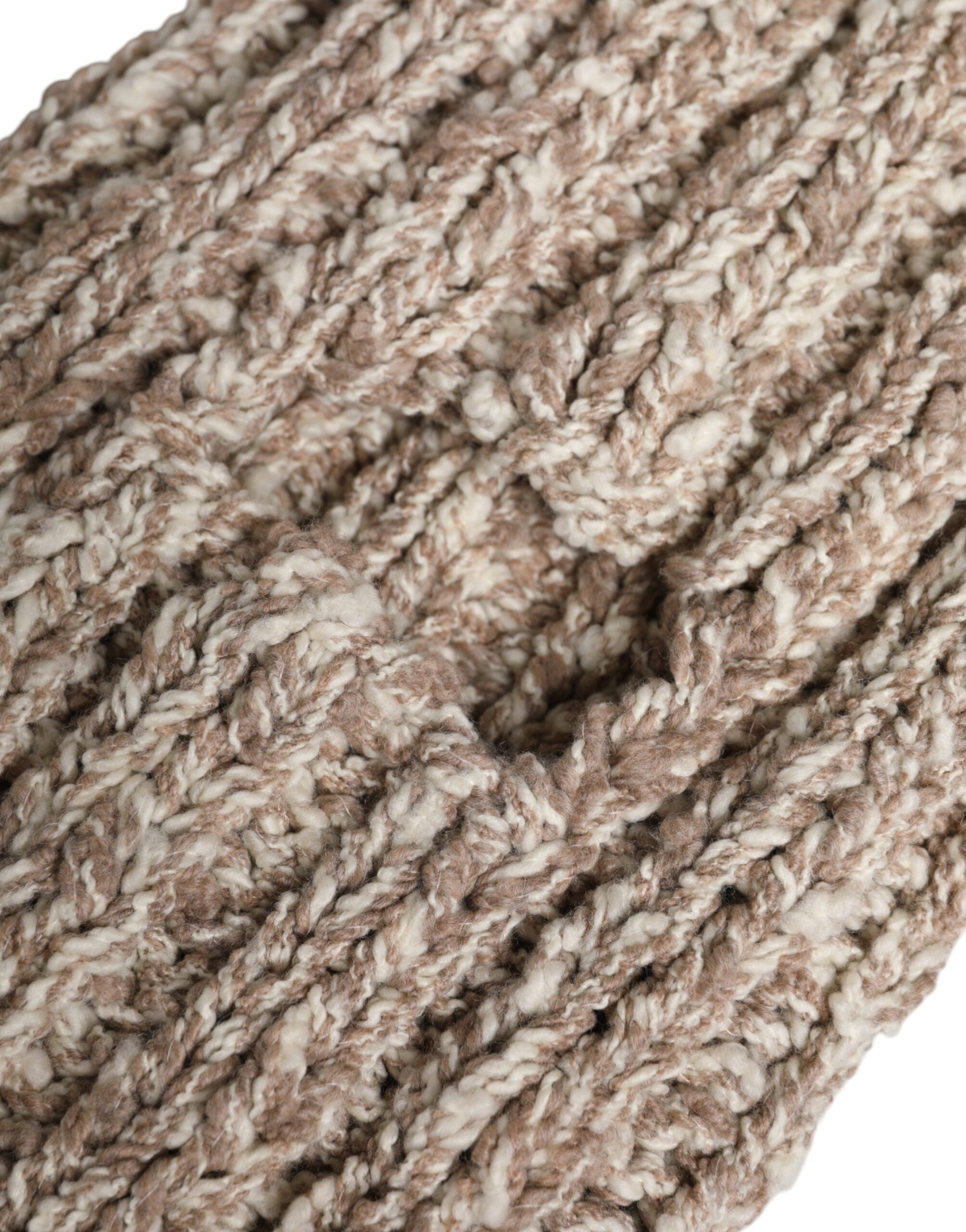 New Dolce & Gabbana Beige Wool Knitted Ski Mask Balaclava Hat