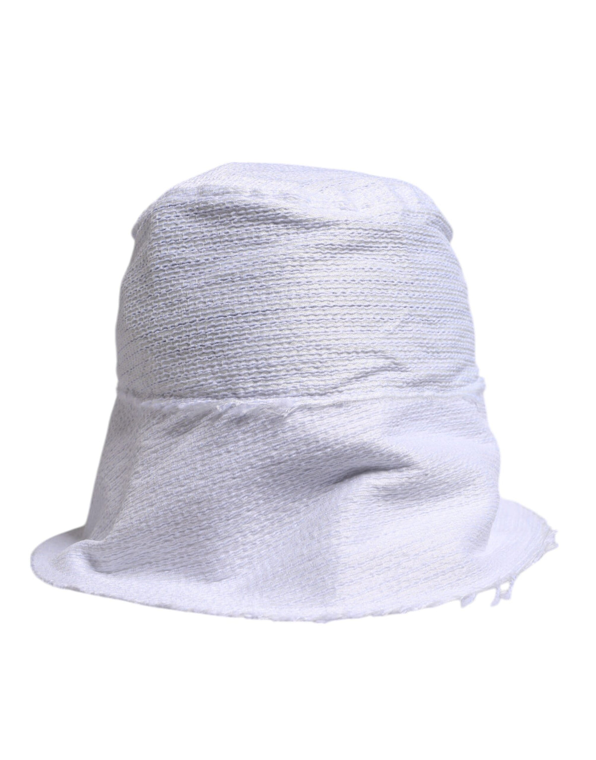 New Dolce & Gabbana White Wide Brim Bucket Hat