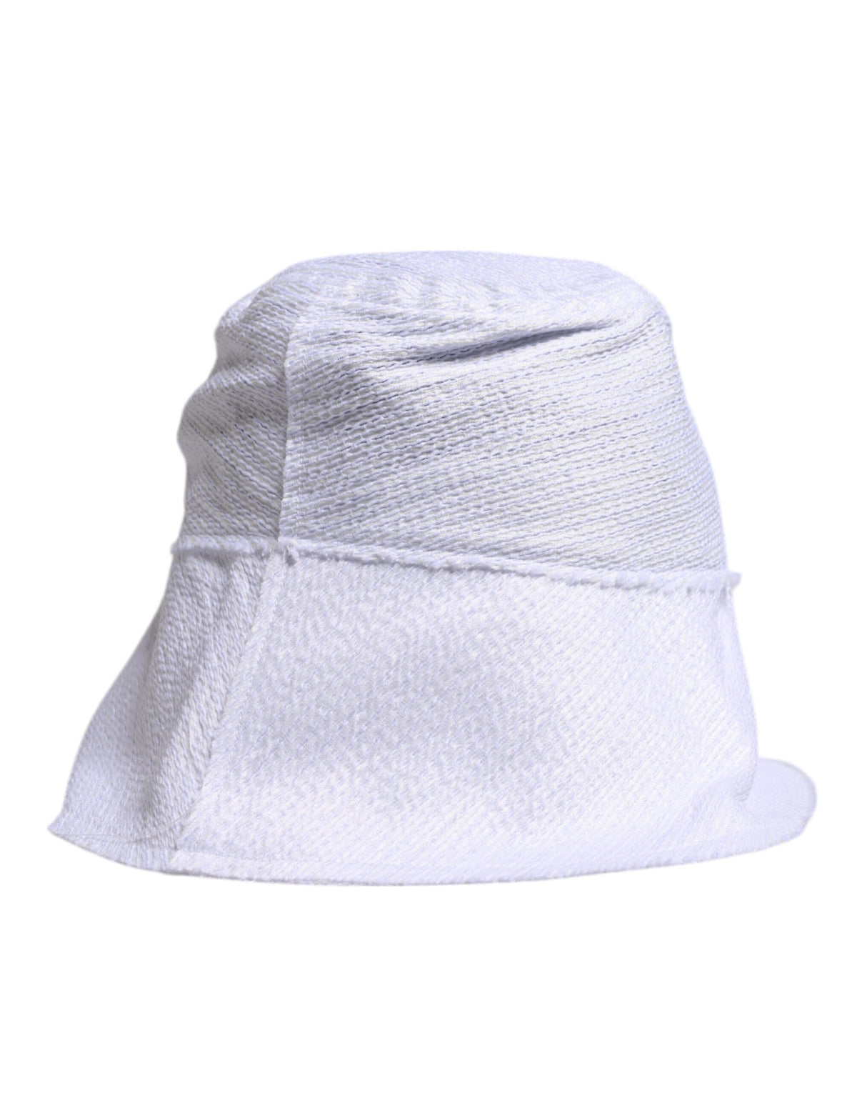 New Dolce & Gabbana White Wide Brim Bucket Hat