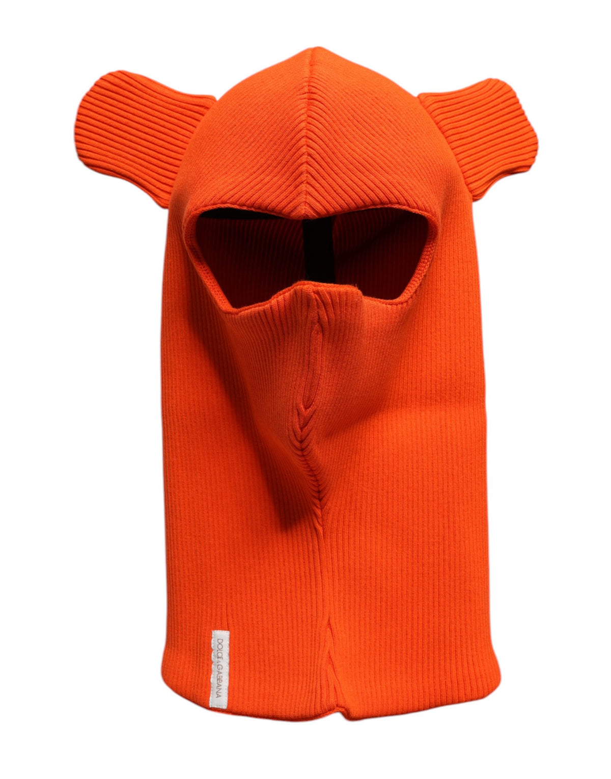 New Dolce & Gabbana Orange Cotton Whole Head Wrap Balaclava Hat