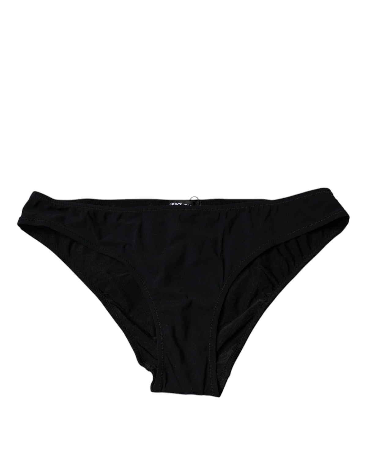 New Dolce & Gabbana Black Nylon Stretch Mid Waist Panty Underwear
