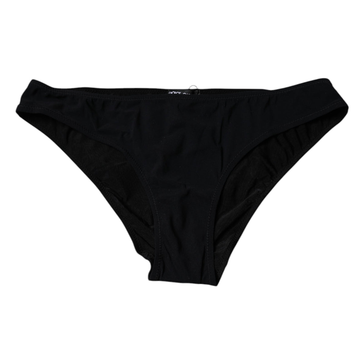 New Dolce & Gabbana Black Nylon Stretch Mid Waist Panty Underwear