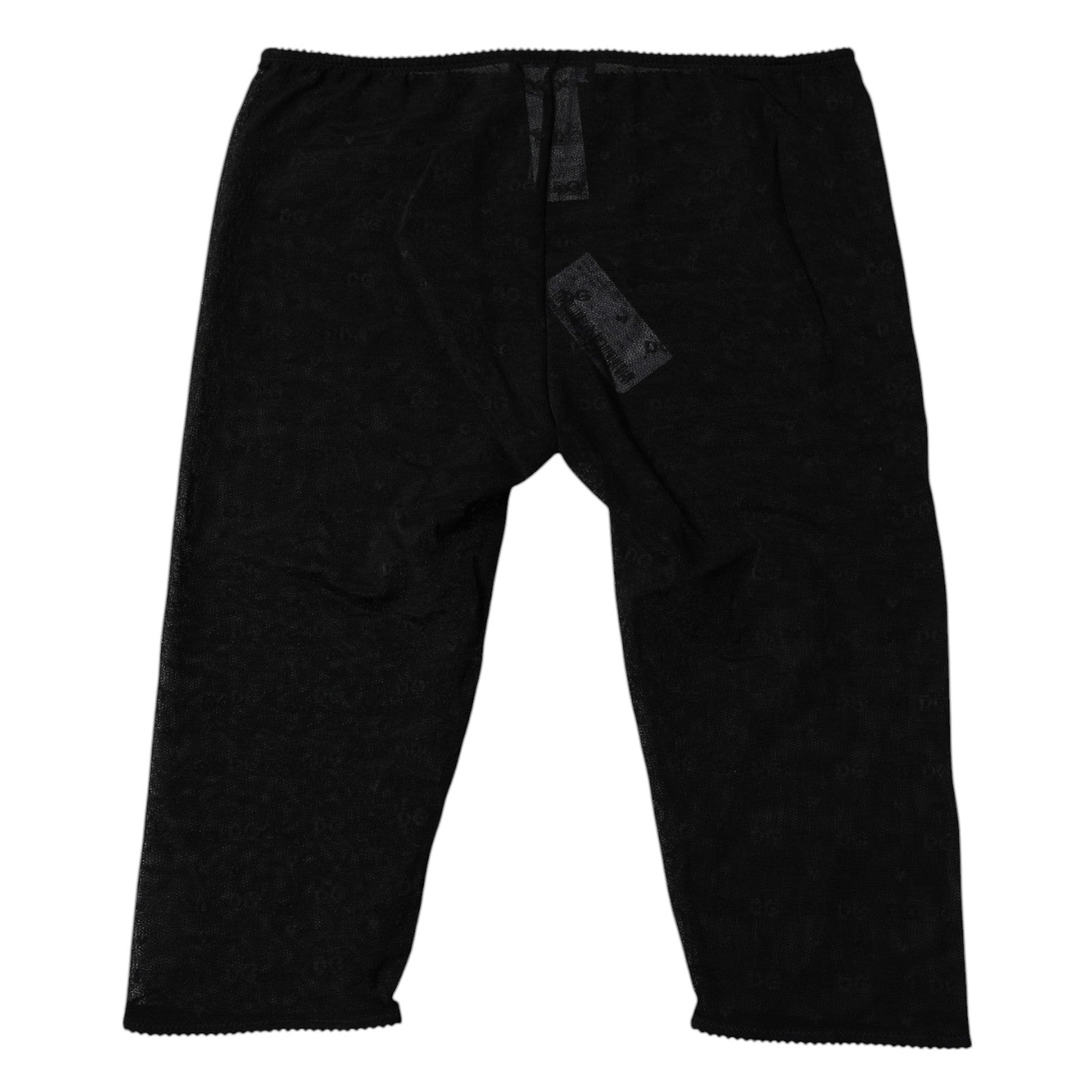 New Dolce & Gabbana Black Logo Lace Lingerie Cropped Tight Underwear