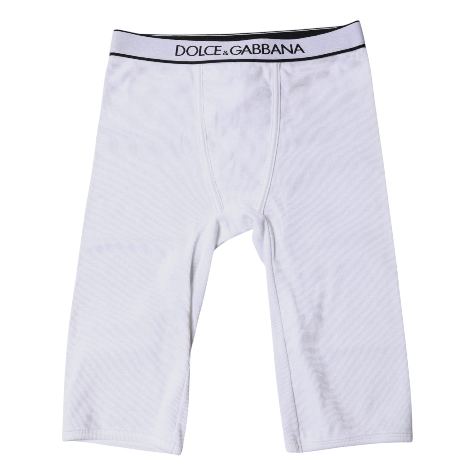 New Dolce & Gabbana White Logo Cotton Cropped Tights Underwear