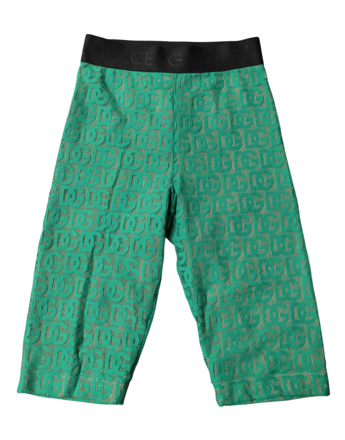 New Dolce & Gabbana Green Logo Monogram Cropped Tights Underwear
