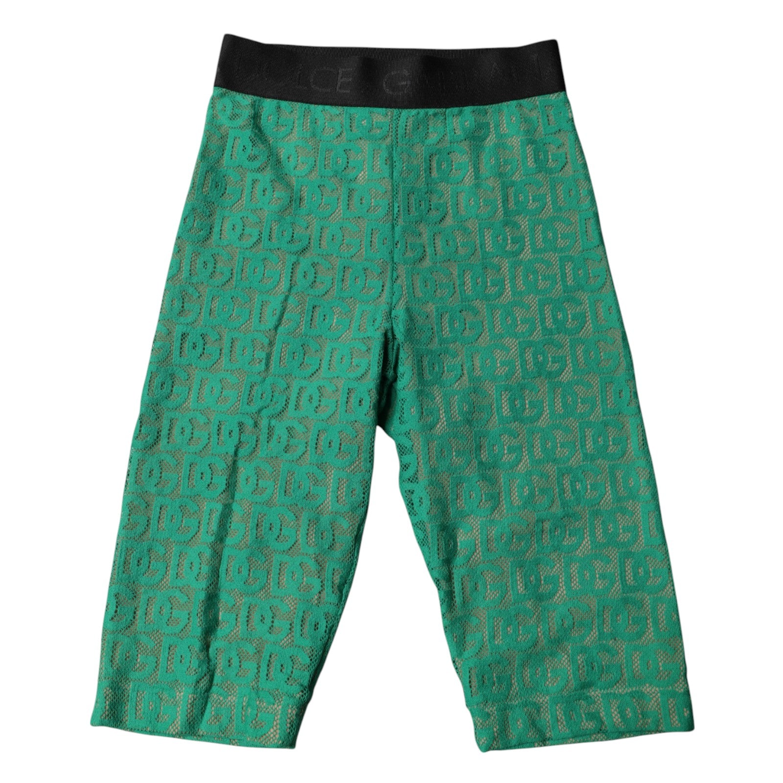 New Dolce & Gabbana Green Logo Monogram Cropped Tights Underwear