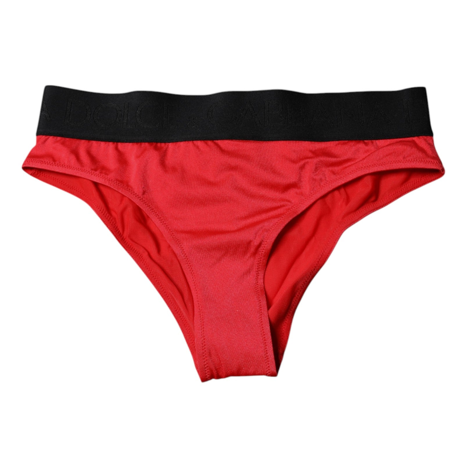 New Dolce & Gabbana Red Nylon Stretch Mid Waist Panty Underwear