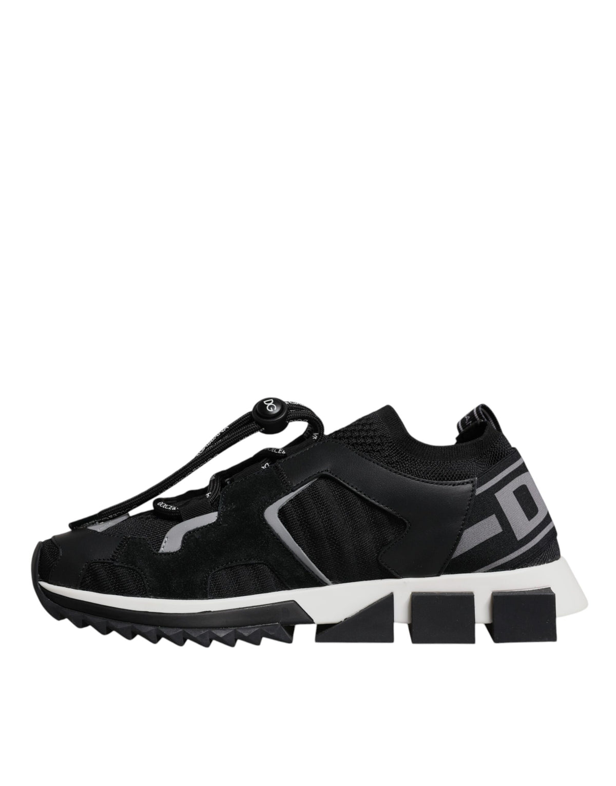 New Dolce & Gabbana Black Mesh Sorrento Trekking Sneakers Shoes