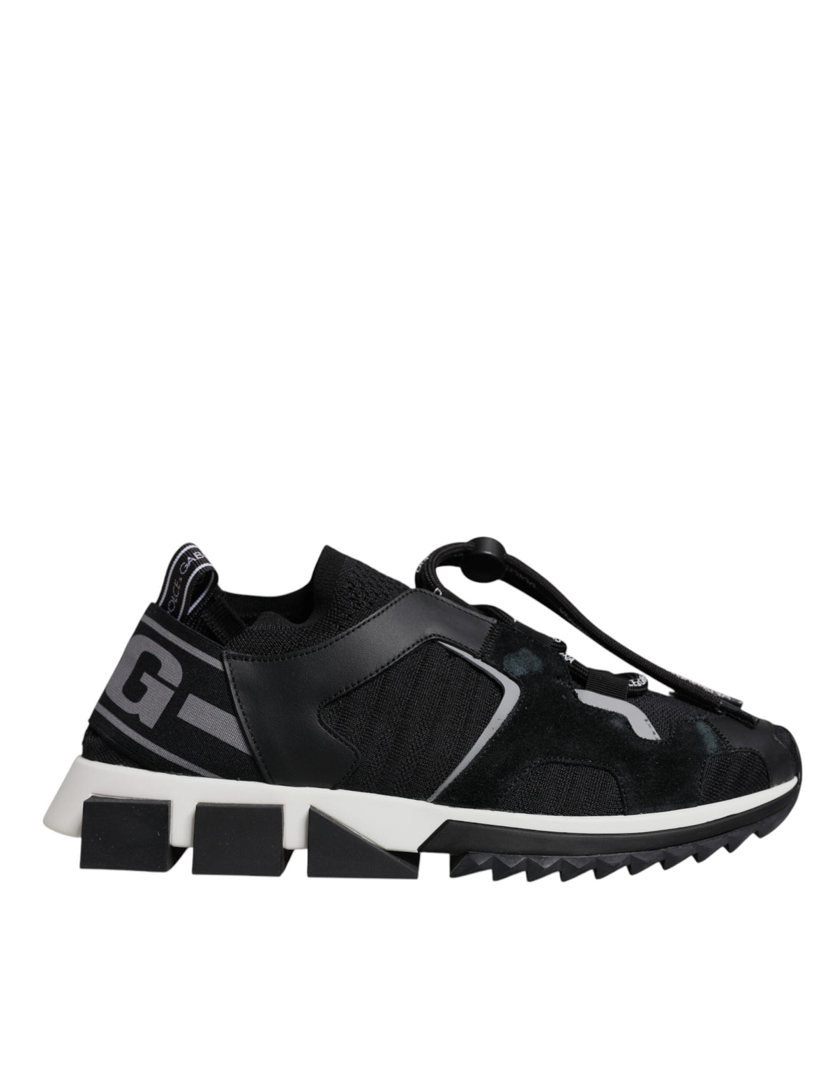 New Dolce & Gabbana Black Mesh Sorrento Trekking Sneakers Shoes