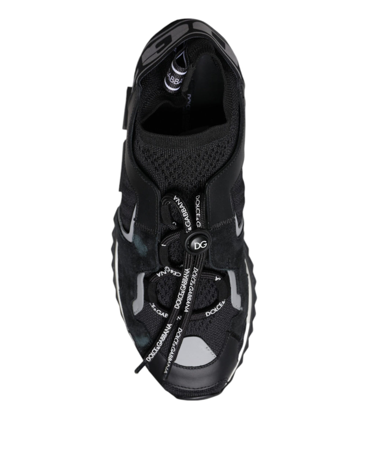 New Dolce & Gabbana Black Mesh Sorrento Trekking Sneakers Shoes