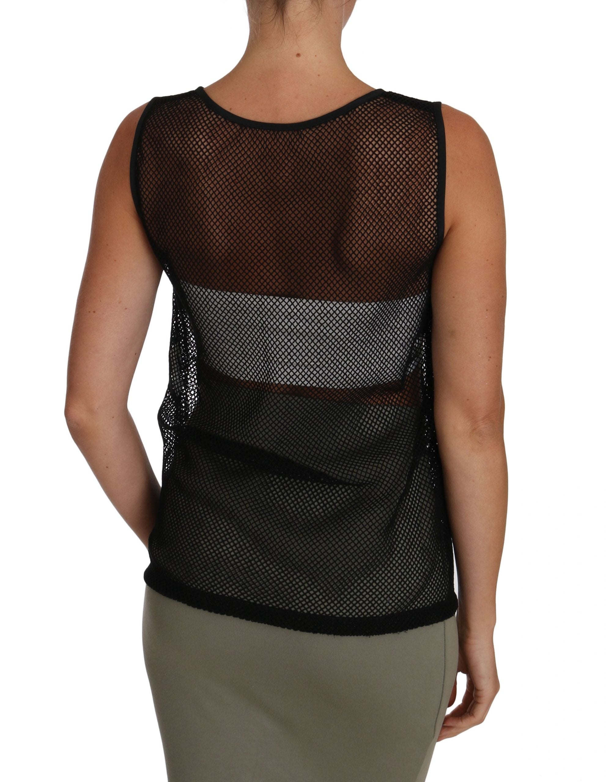 Dolce & Gabbana Black Mesh Transparent Blouse T-shirt - PreLoved & Luxe