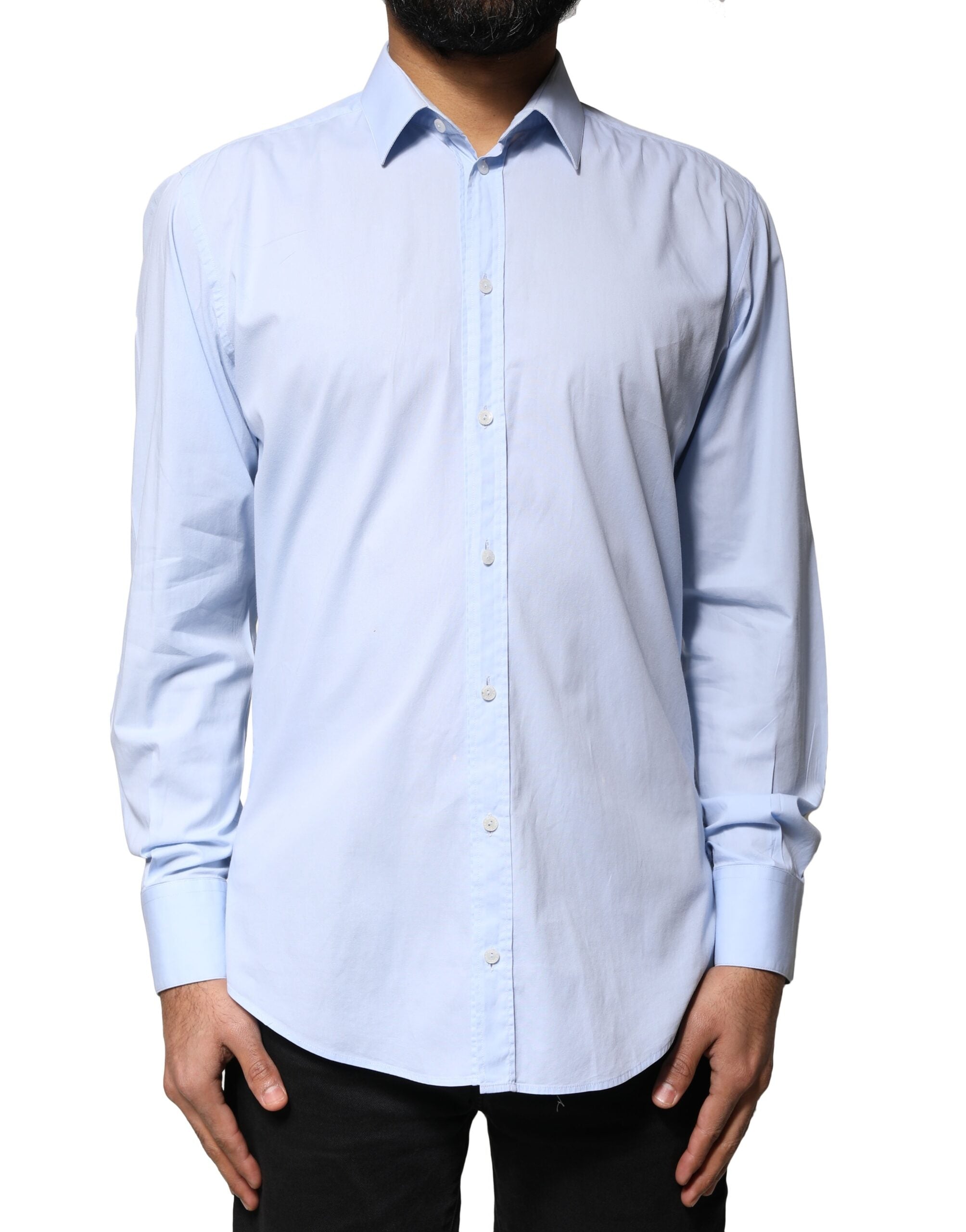 Dolce & Gabbana Light Blue Cotton MARTINI Formal Dress Shirt