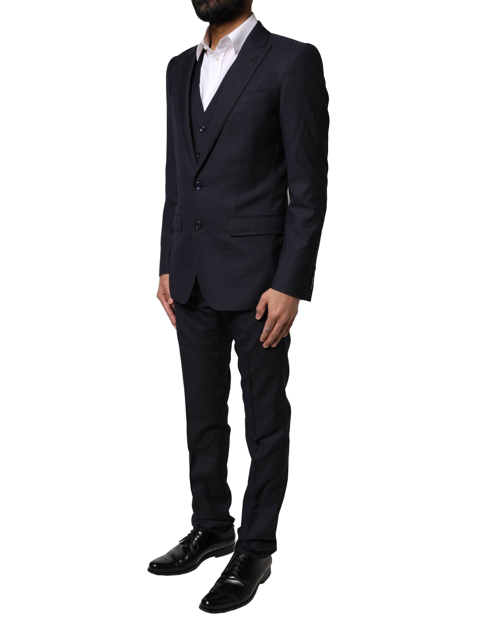 Dolce & Gabbana Dark Gray Fantasy MARTINI 3 Piece Formal Suit