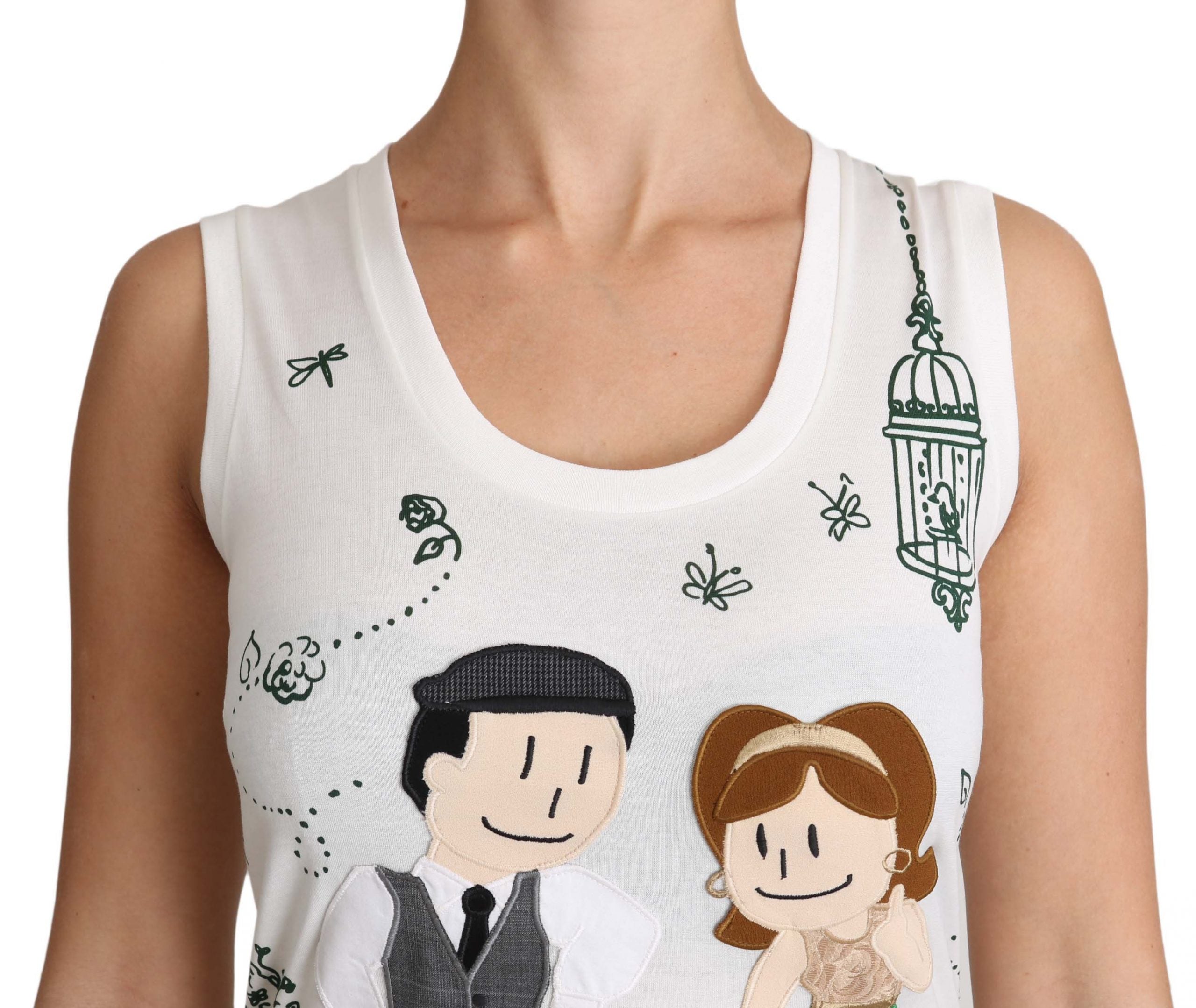 Dolce & Gabbana White Cotton #dgfamily Sleeveless Shirt Tank Top - PreLoved & Luxe