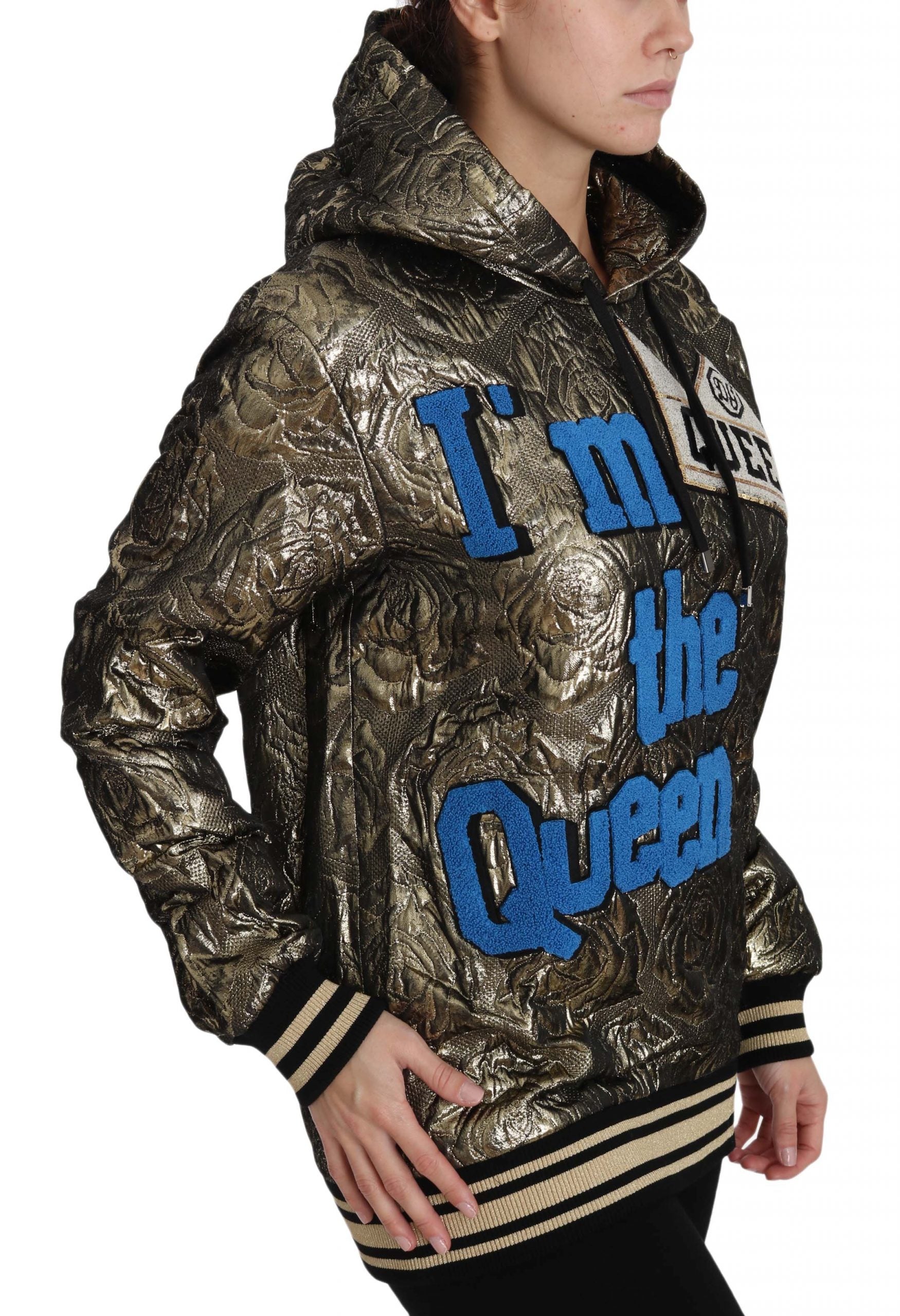 Dolce & Gabbana Im The Queen Jaquard Gold Sweatshirt Hoodie - PreLoved & Luxe