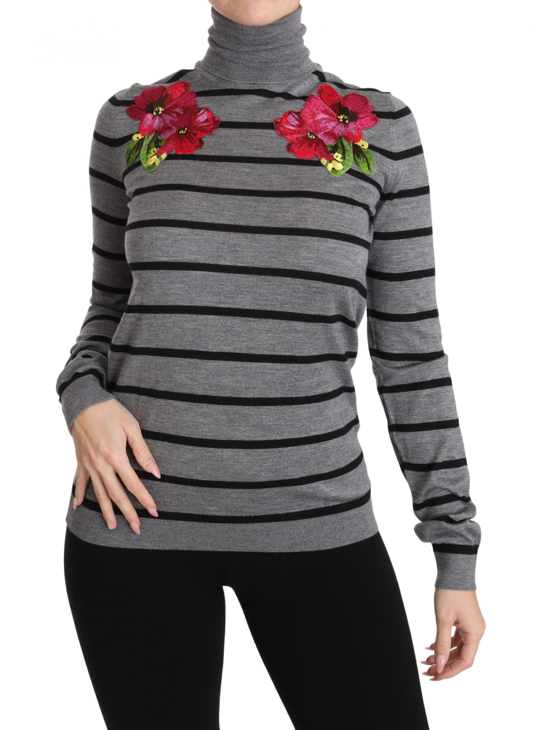 Dolce & Gabbana Gray Cashmere Silk Turtleneck Sweater - PreLoved & Luxe
