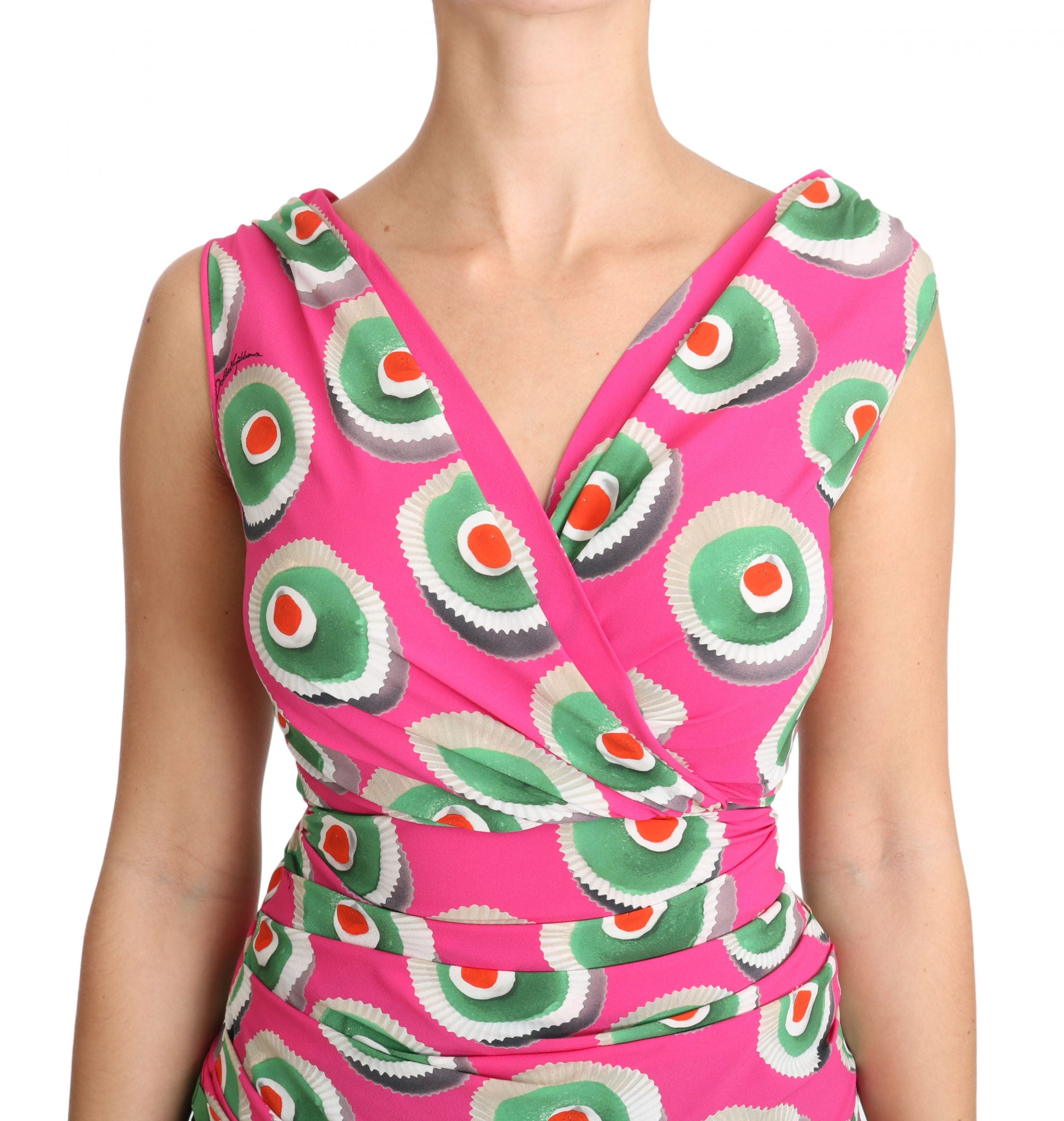 Dolce & Gabbana Pink Silk Stretch Sicilian Cake Top - PreLoved & Luxe