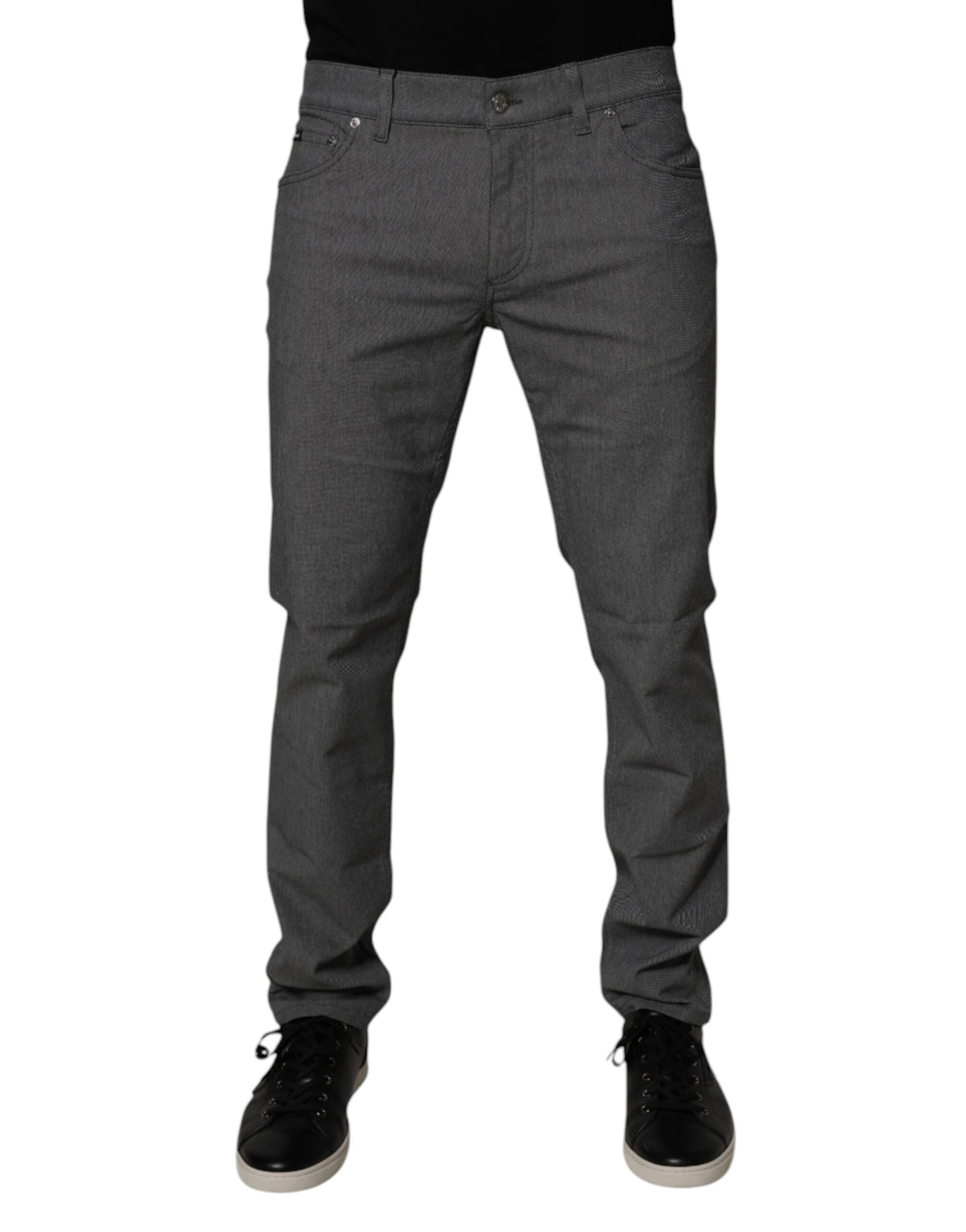 New Dolce & Gabbana Gray Cotton Stretch Skinny Denim Jeans