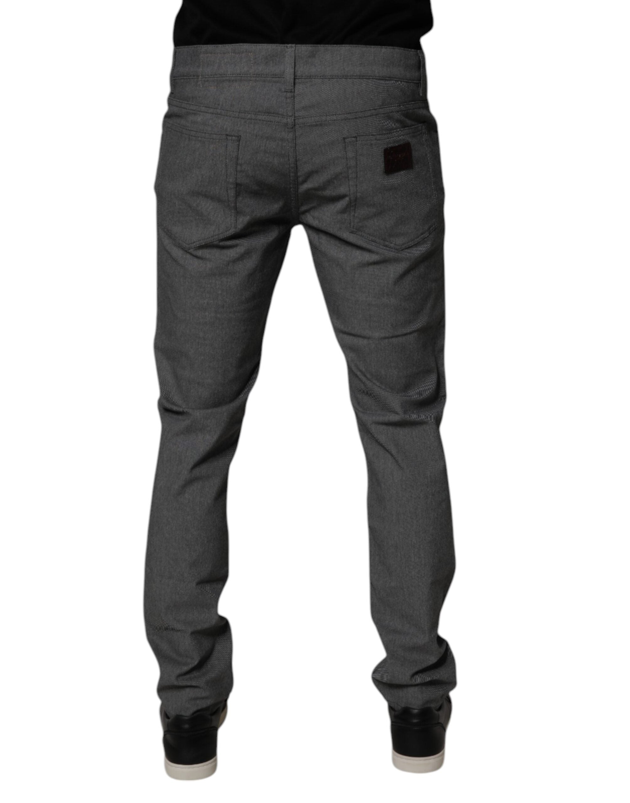 New Dolce & Gabbana Gray Cotton Stretch Skinny Denim Jeans